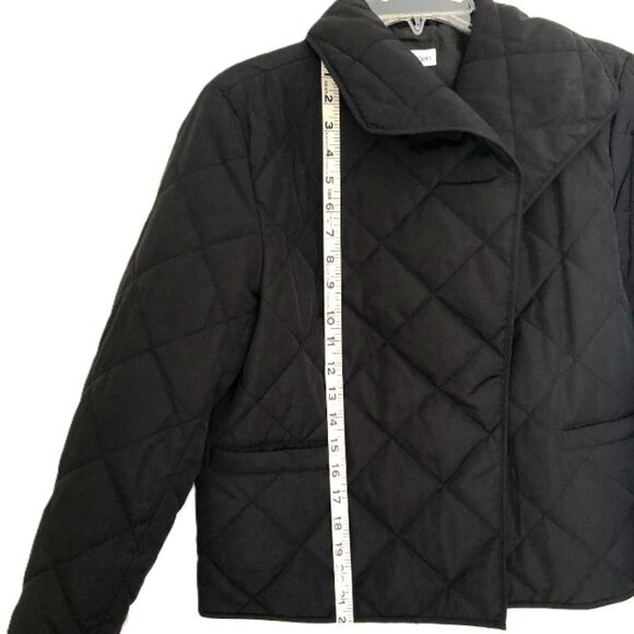 Calvin Klein Black Quilted Wrap Style Jacket Size S - Picture 7 of 8